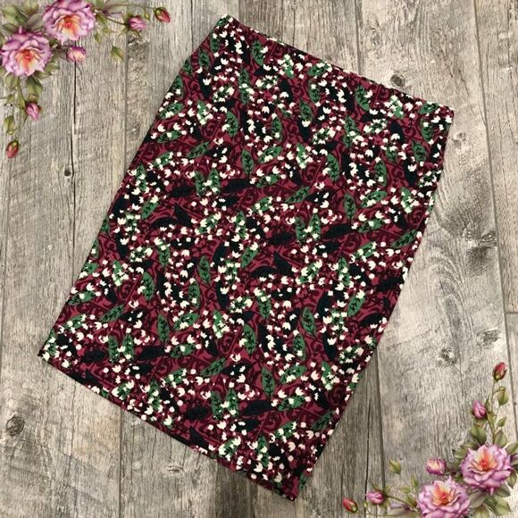 LuLaRoe floral print midi Cassie skirt - Picture 1 of 9